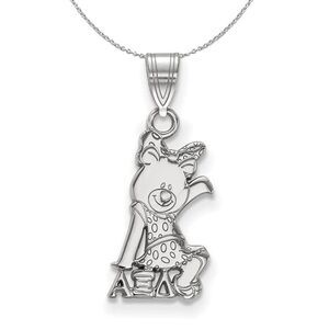 Sterling Silver Alpha Xi Delta Small Pendant Necklace - 24 Inch